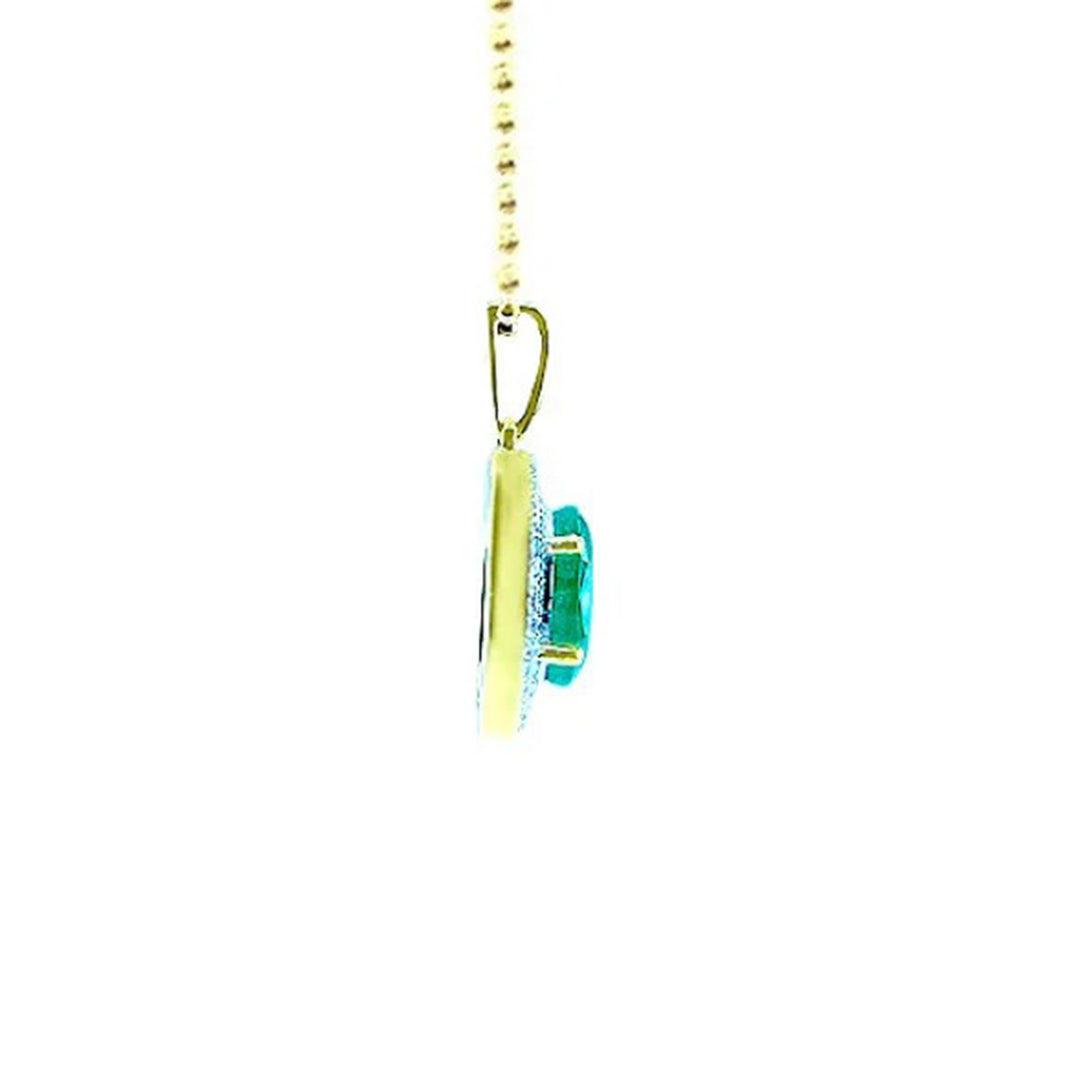Oval Emerald Cluster Pendant