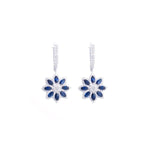 Load image into Gallery viewer, Sapphire Diamond Earrings Floral