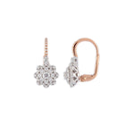 Load image into Gallery viewer, 18K Rose Gold 0.59ct Round Diamond Latch Earrings