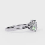 Load and play video in Gallery viewer, Floral Cluster Oval Engagement Ring