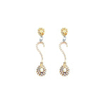 Load image into Gallery viewer, Tri Gold &amp; Diamond Drop Earring
