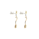 Load image into Gallery viewer, Tri Gold &amp; Diamond Drop Earring

