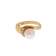 Diamond with Fresh Water Pearl Ring