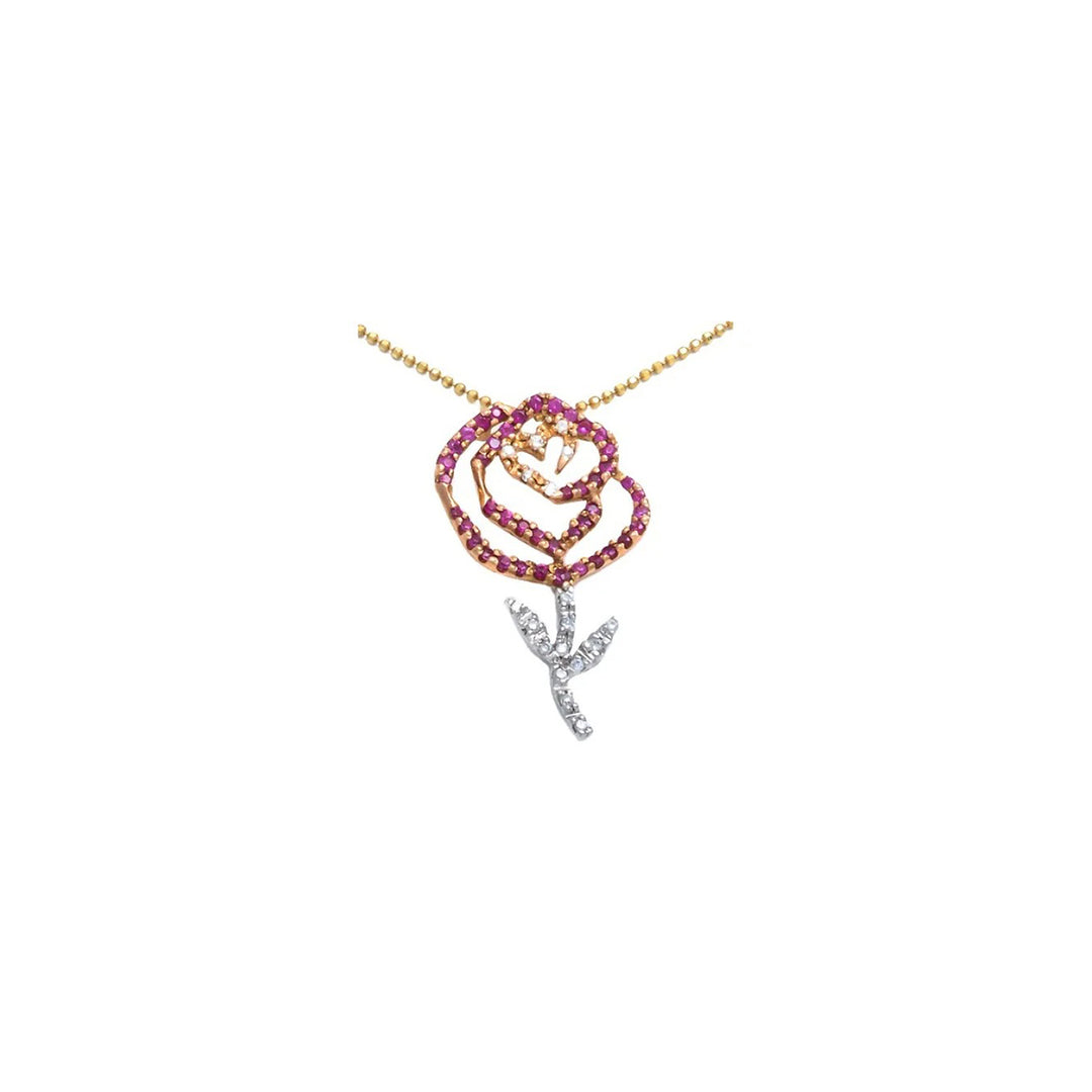Ruby Rose Pendant with Chain