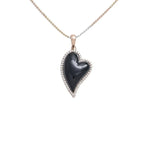 Load image into Gallery viewer, Diamond and Onyx Heart with Chain
