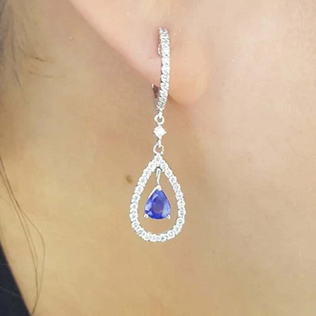 Dangling diamond earring-B04931