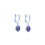 Load image into Gallery viewer, Amethyst &amp; Diamond Drop Earrings
