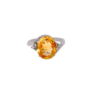 Diamond & Yellow Topaz Ring