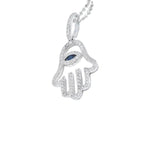 Load image into Gallery viewer, Blue Sapphire Eye &amp; Hand Pendant with Chain
