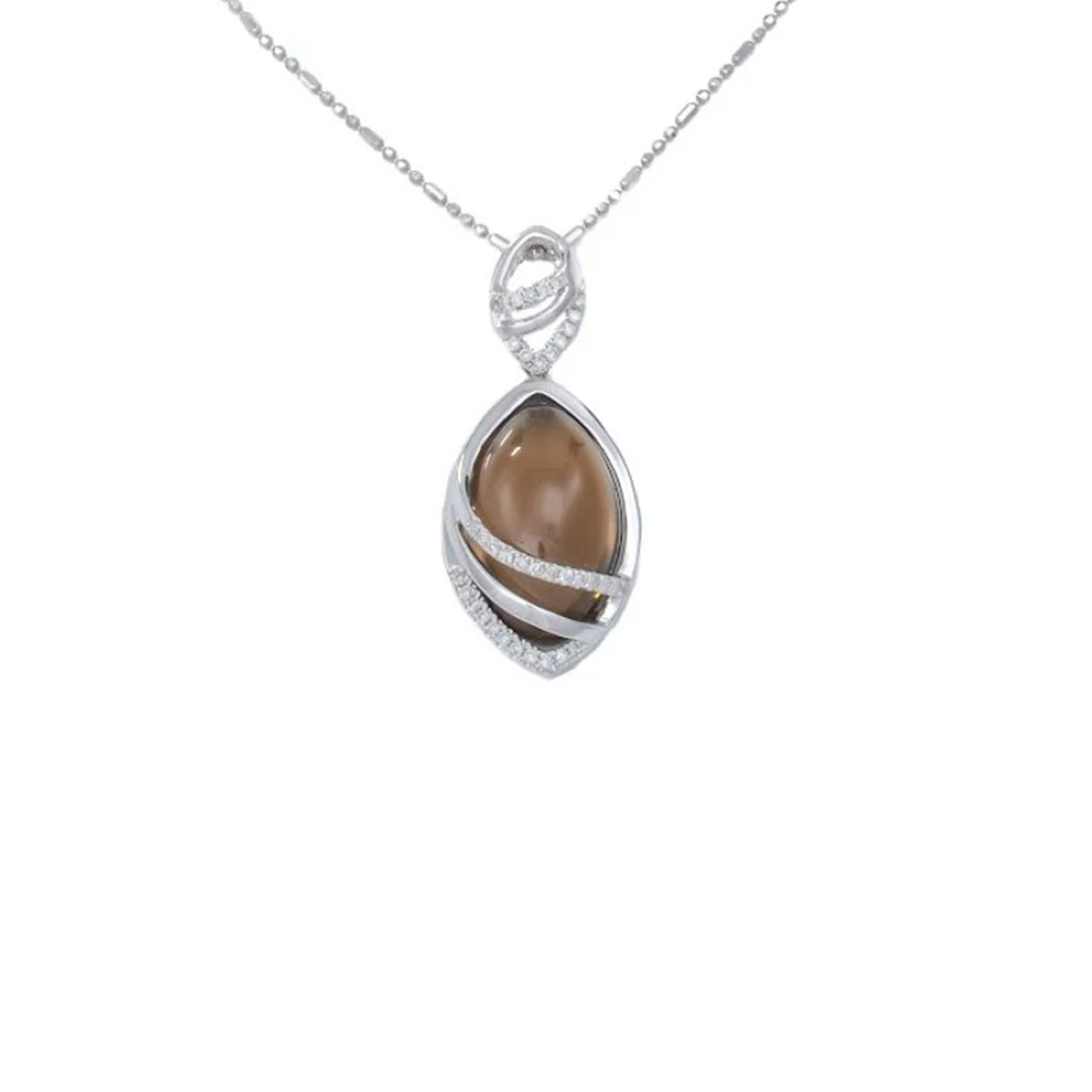 Diamond & Smoky Quartz with Chain