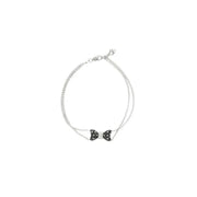 Black & White Diamond Ribbon Bracelet