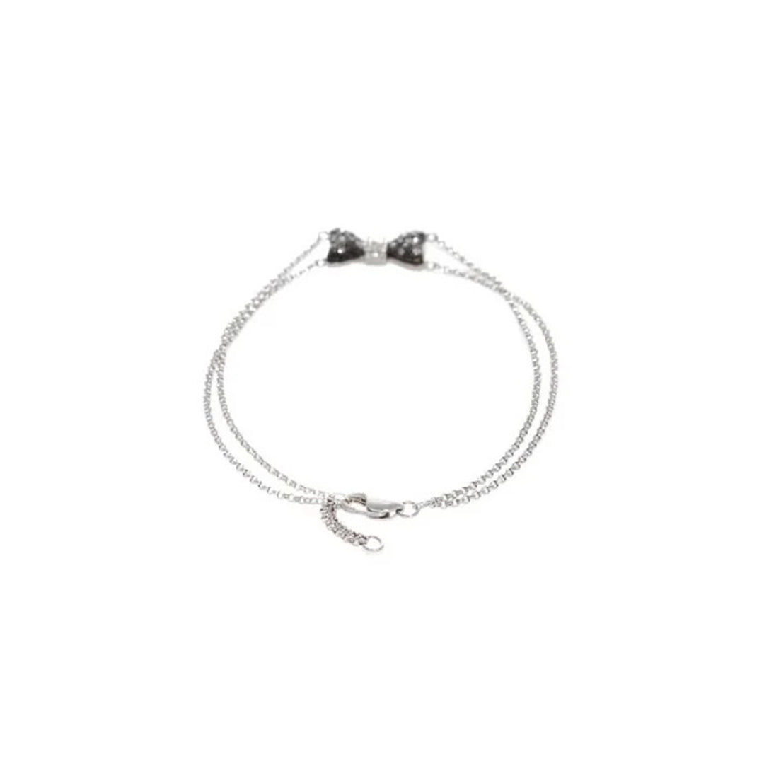 Black & White Diamond Ribbon Bracelet