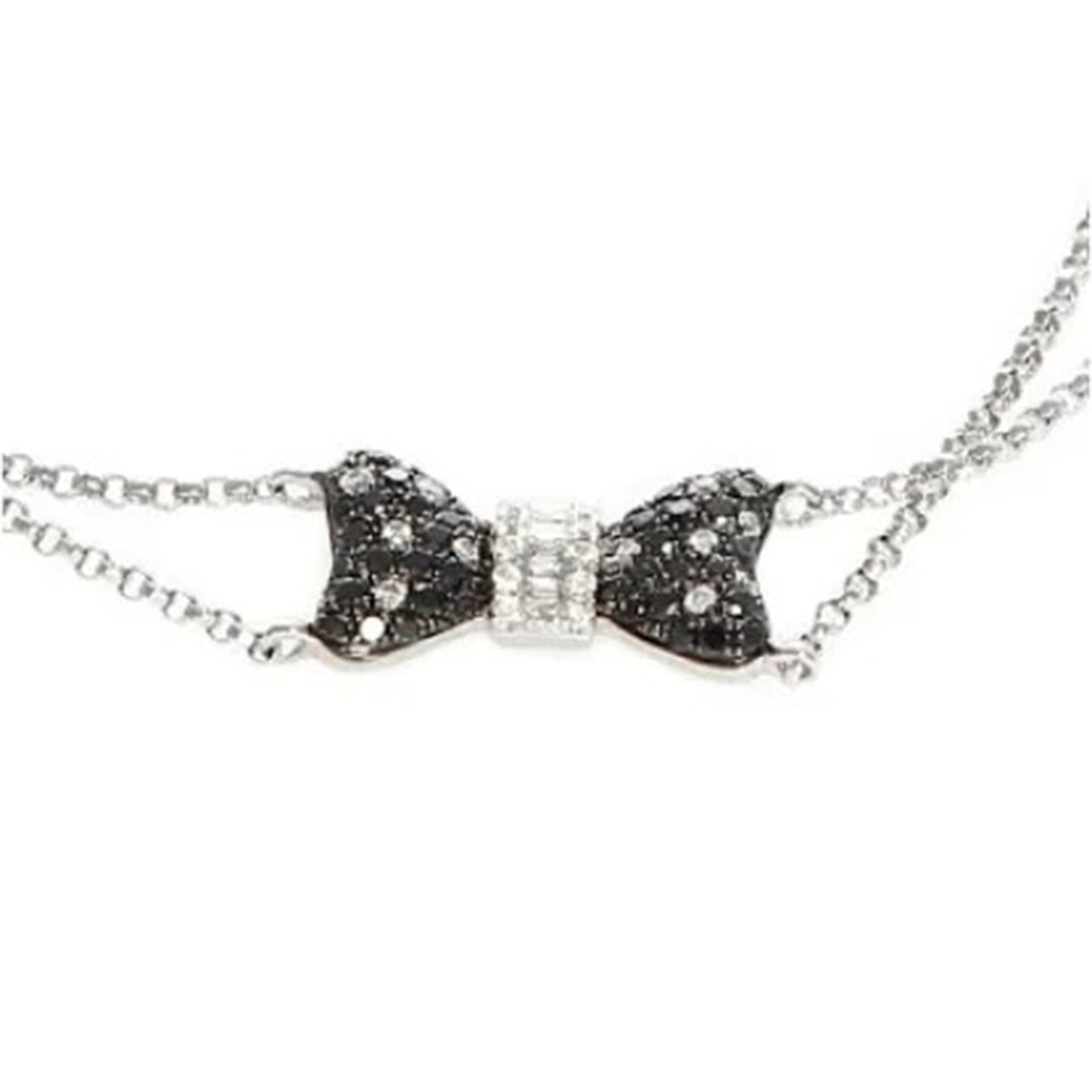 Black & White Diamond Ribbon Bracelet