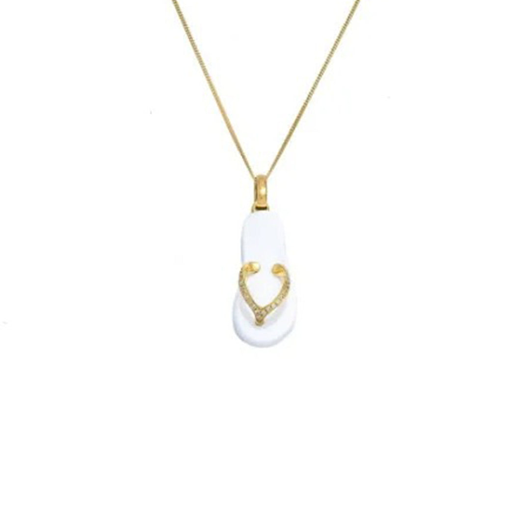 Diamond and Agate Slipper Pendant