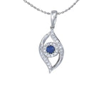 Load image into Gallery viewer, Diamond &amp; Blue Sapphire Eye Pendant with Chain
