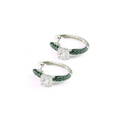 Black & White Diamond Hoop Earring