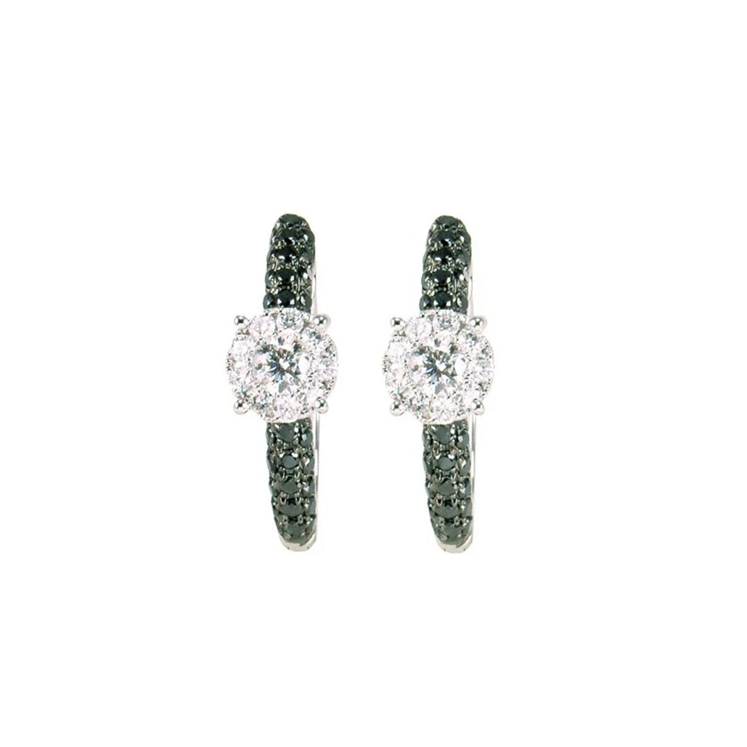 Black & White Diamond Hoop Earring