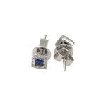 Load image into Gallery viewer, Blue Princess cut studs
