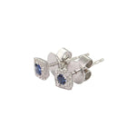 Load image into Gallery viewer, Blue Princess cut studs
