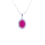 Load image into Gallery viewer, Oval Ruby Cluster Pendant
