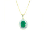 Load image into Gallery viewer, Oval Emerald Cluster Pendant
