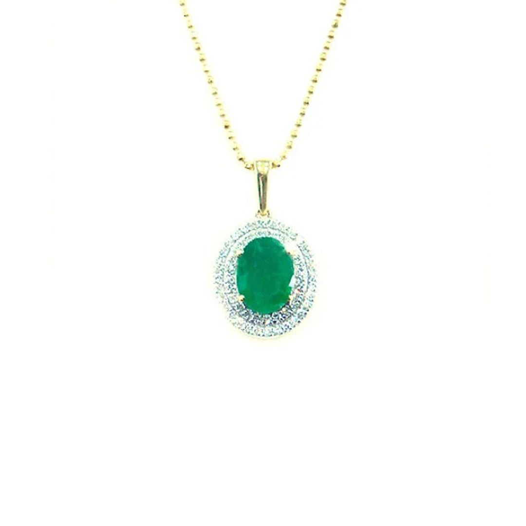 Oval Emerald Cluster Pendant