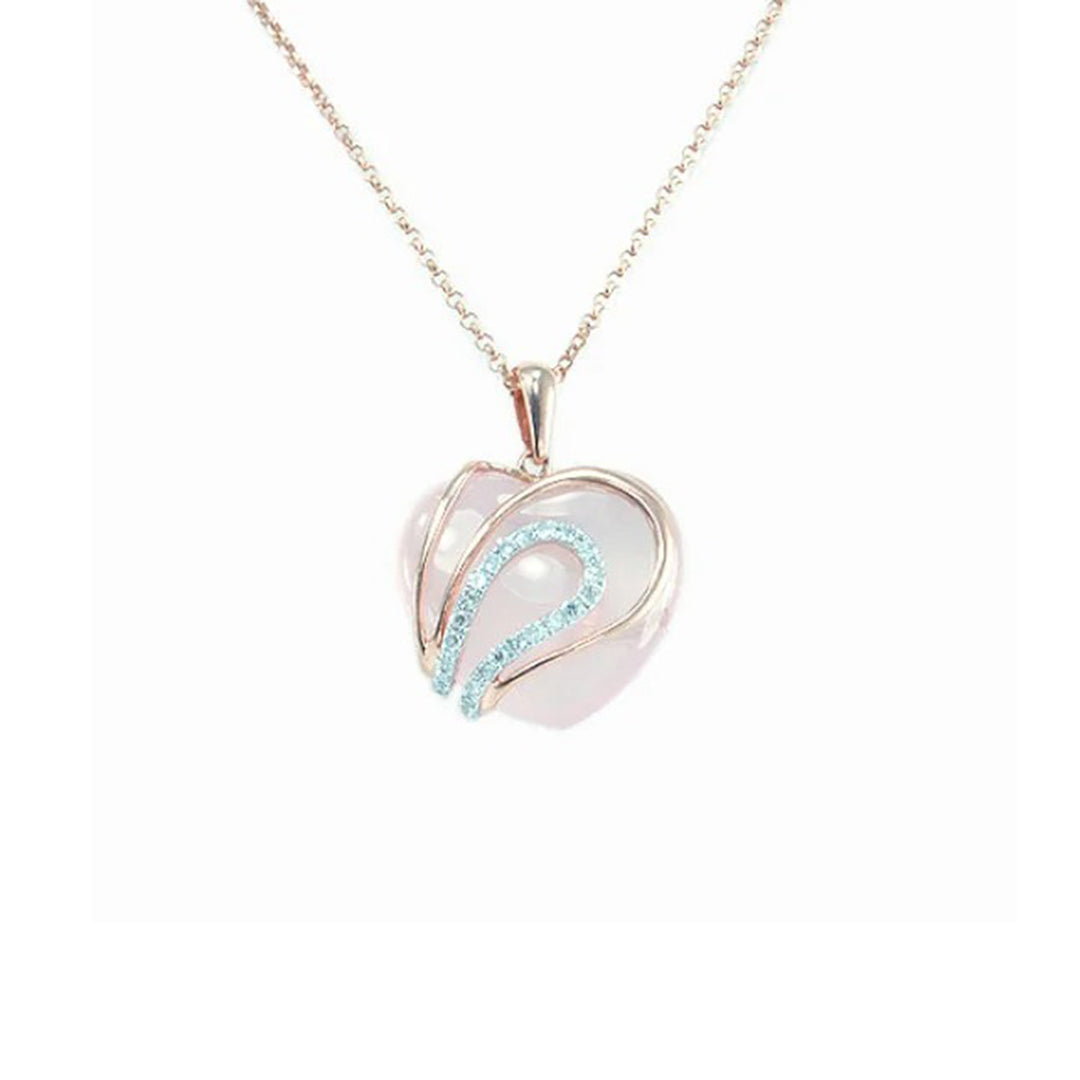 Heart Shape Rose Quartz Pendant