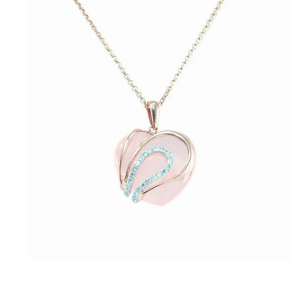 Heart Shape Rose Quartz Pendant