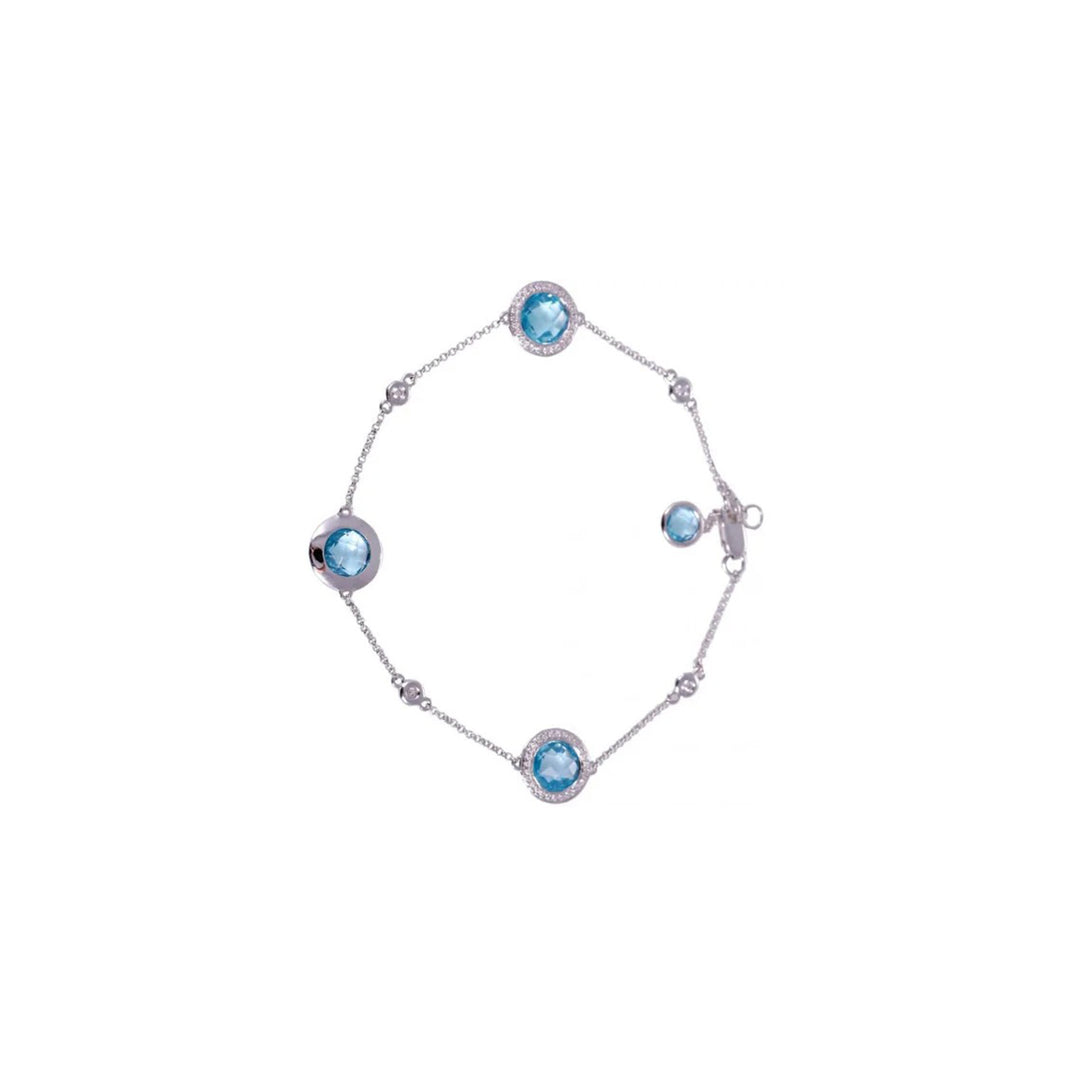 Blue Topaz Diamond Bracelet