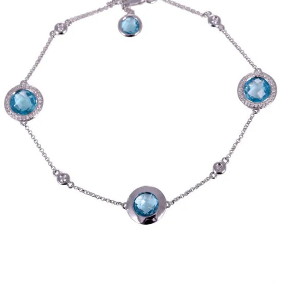 Blue Topaz Diamond Bracelet
