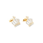 Load image into Gallery viewer, Cross Crown Diamond Earrings
