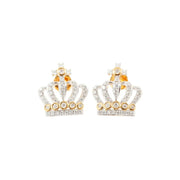 Cross Crown Diamond Earrings