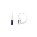 Load image into Gallery viewer, LILY BLUE EMERALD CUT EARRINGS-B13984
