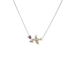 Load image into Gallery viewer, Bird Necklace with Real Diamond and Ruby - B13986
