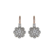 18K Rose Gold 0.59ct Round Diamond Latch Earrings