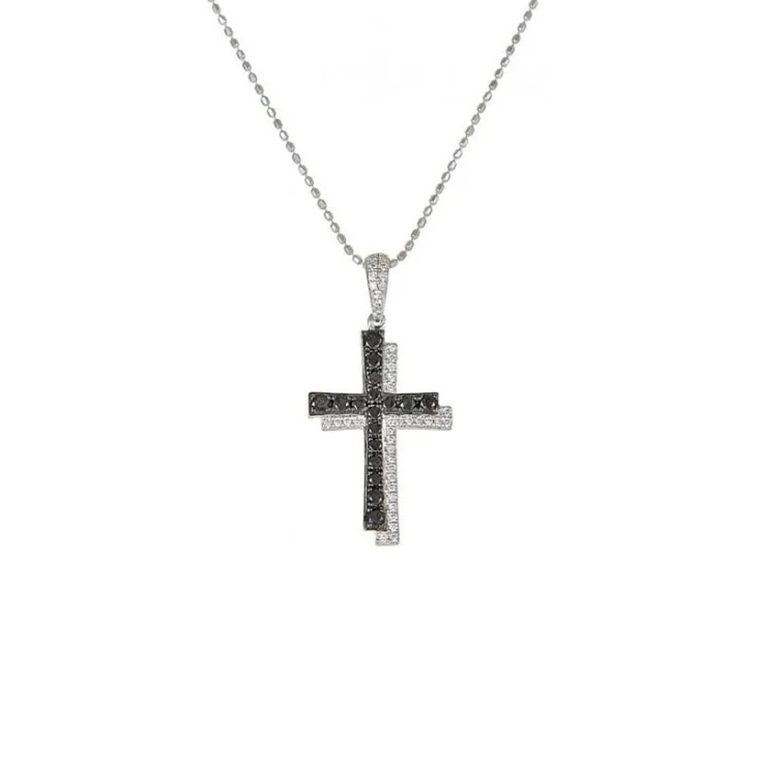 DUAL CROSS DIAMOND PENDANT