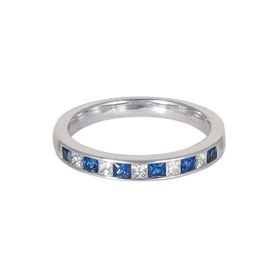 Princess cut Sapphire-Channel setting