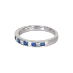 Load image into Gallery viewer, Princess cut Sapphire-Channel setting
