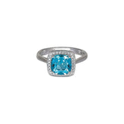 Blue Topaz Diamond Ring