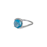 Load image into Gallery viewer, Round Blue Topaz Diamond Ring
