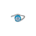 Load image into Gallery viewer, Round Blue Topaz Diamond Ring
