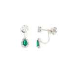 Load image into Gallery viewer, ECO EMERALD EARRINGS WITH STUDS
