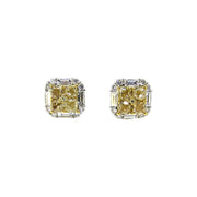 Fancy yellow Diamond studs