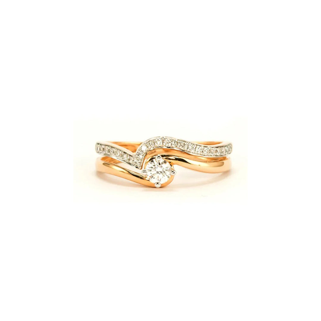 Twin-rose Engagement ring