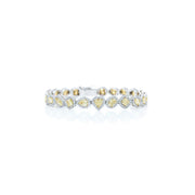 Multi color Fancy yellow diamond halo setting bracelet