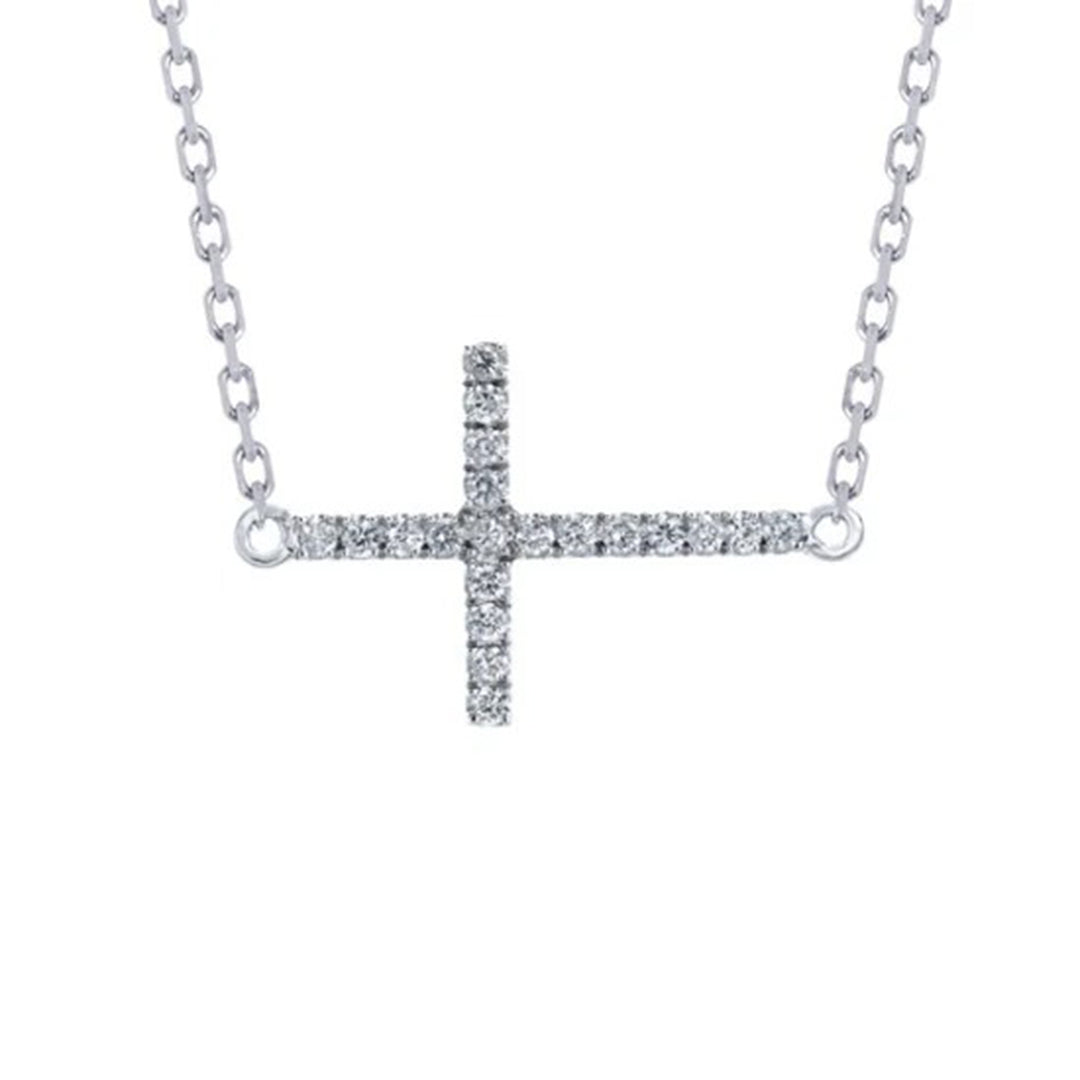 Elegant unique cross diamond necklace