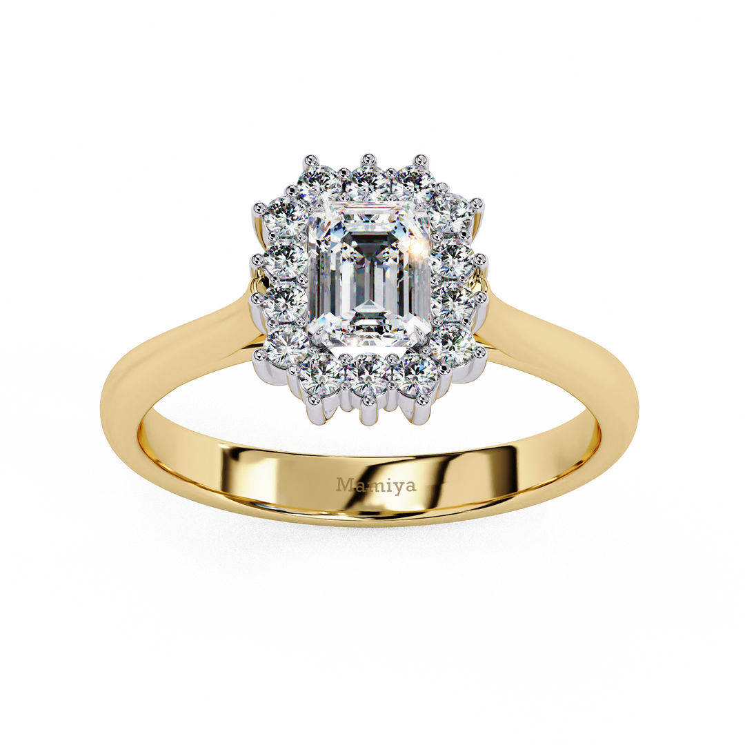 Emerald Cut Halo Diamond Ring