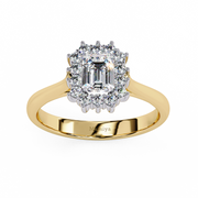 Emerald Cut Halo Diamond Ring