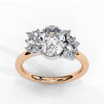 Load image into Gallery viewer, Floral Cluster Oval Engagement Ring
