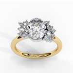 Load image into Gallery viewer, Floral Cluster Oval Engagement Ring
